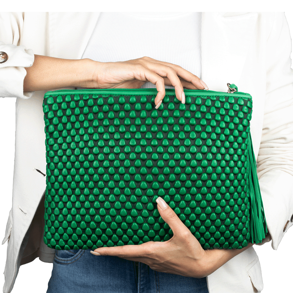 An envelope clutch which can double up as a stylish ipad sleeve made with Spanish Nappa Leather