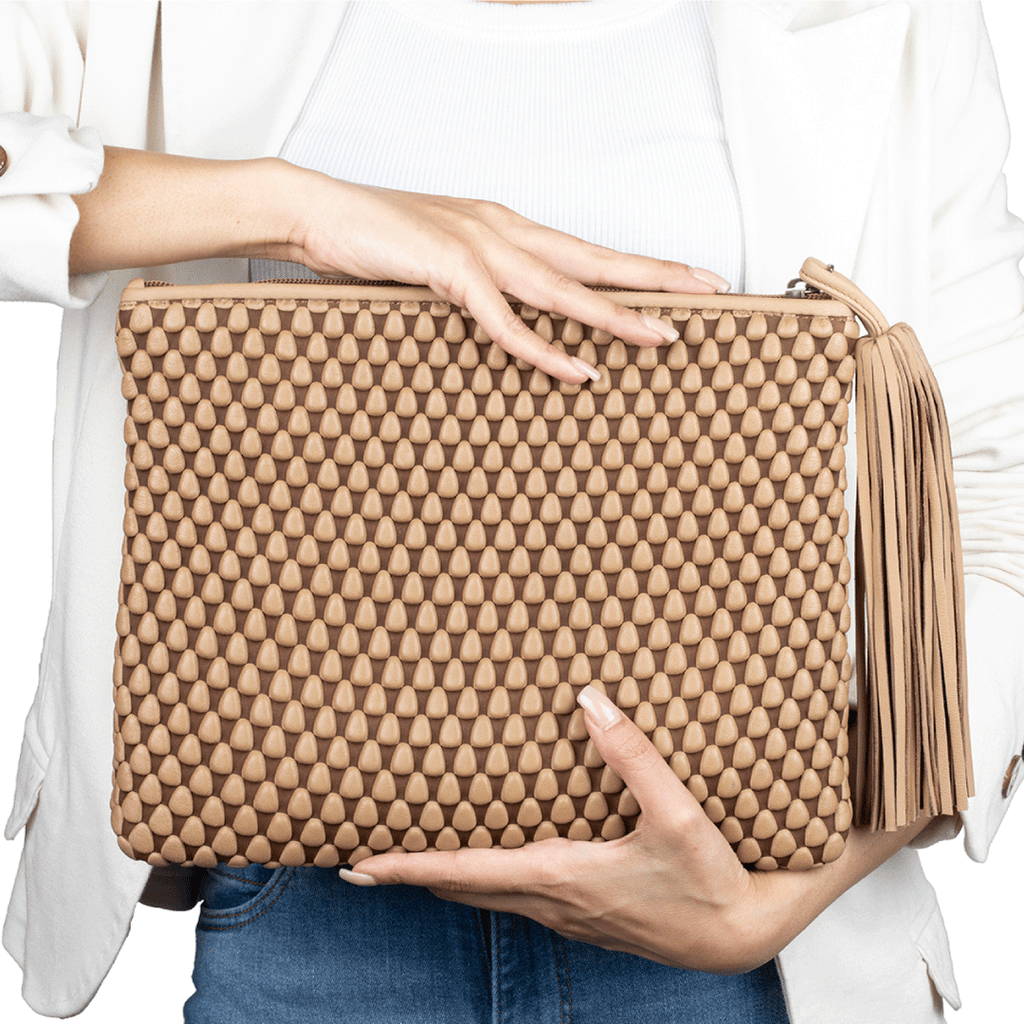 An envelope clutch which can double up as a stylish ipad sleeve made with Spanish Nappa Leather