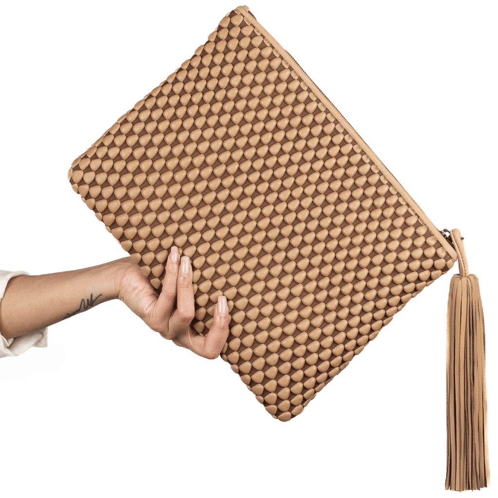 An envelope clutch which can double up as a stylish ipad sleeve made with Spanish Nappa Leather