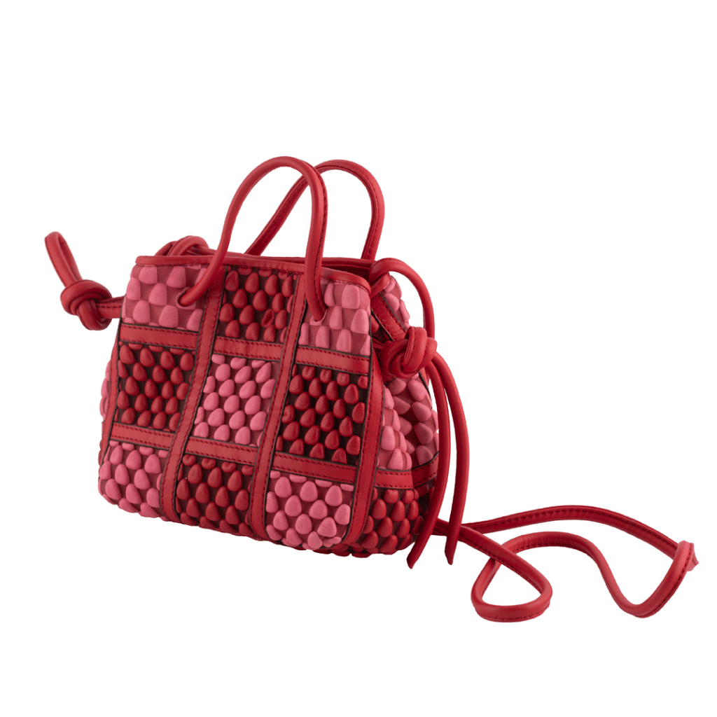 A Spanish Nappa Leather mini patchwork bag which can be also used as a crossbody