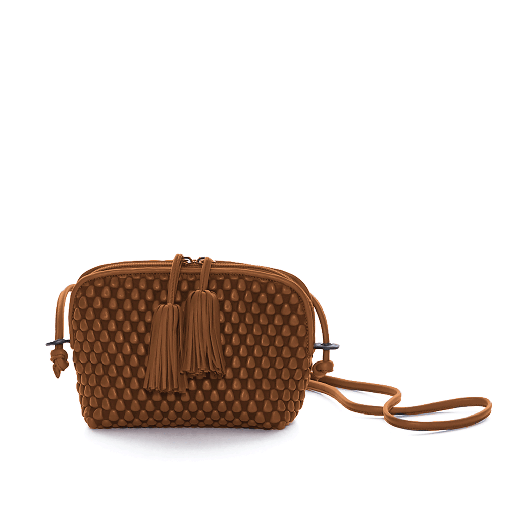 Spanish Nappa Leather Tasseled Crossbody Leather Bag with Zip