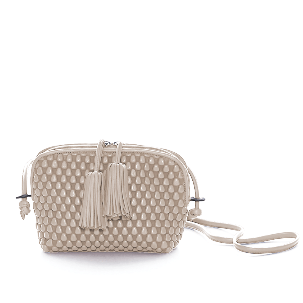 Spanish Nappa Leather Tasseled Crossbody Leather Bag with Zip