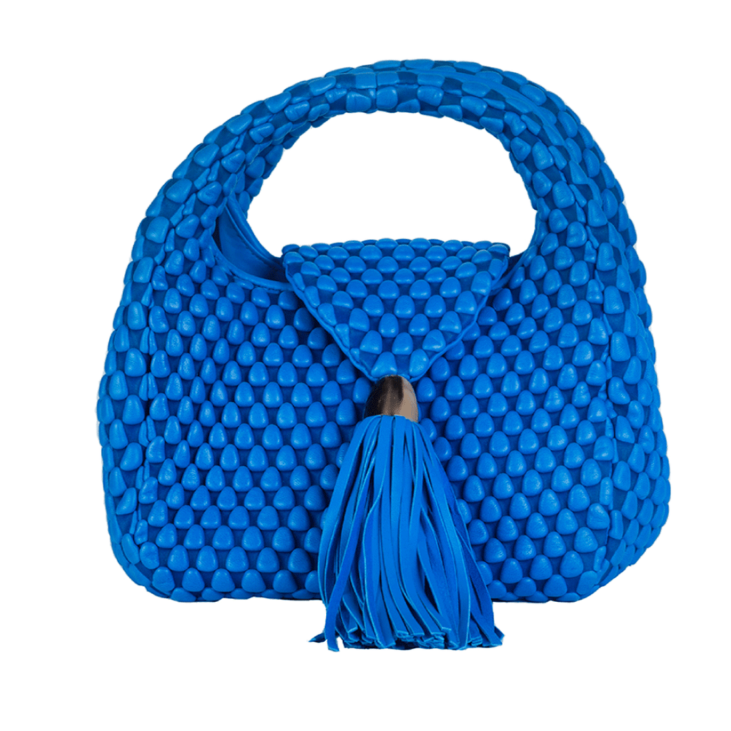 A beautiful day bubble leather bag with stylish tassel detailing made of Spanish Nappa Leather